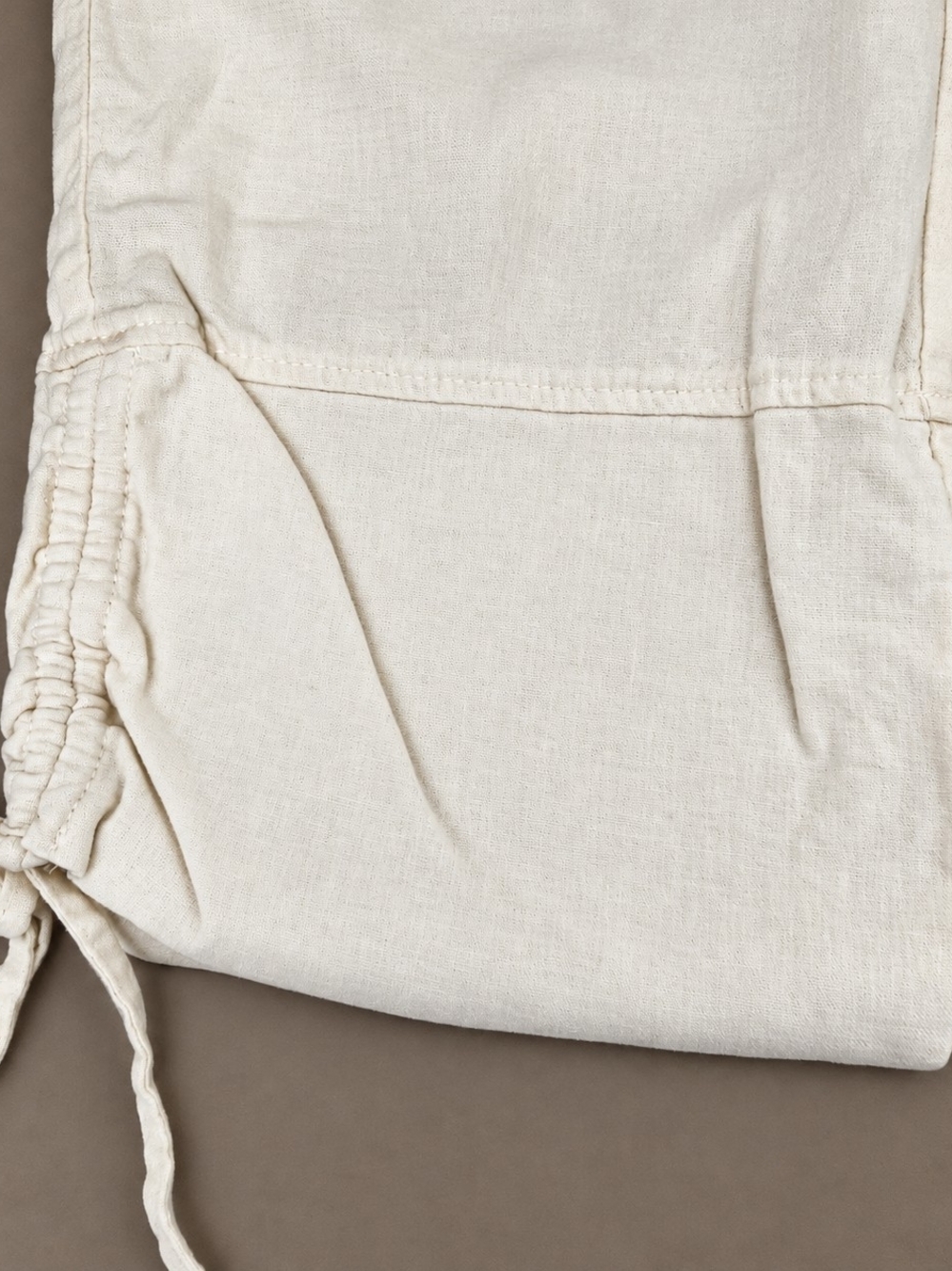 BRIGGS Crop Pants White Drawstring Ruched Hem Size 14 Lagenlook - Picture 7 of 14